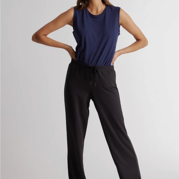 Quince Pants & Jumpsuits Quince Linen Black Drawstring Pants Xl 09